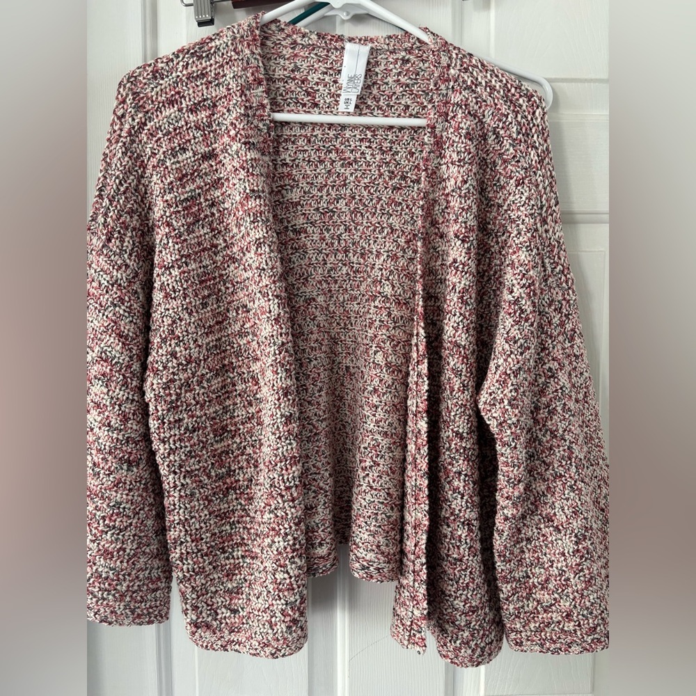 Cozy Knit Cardigan in Red and White